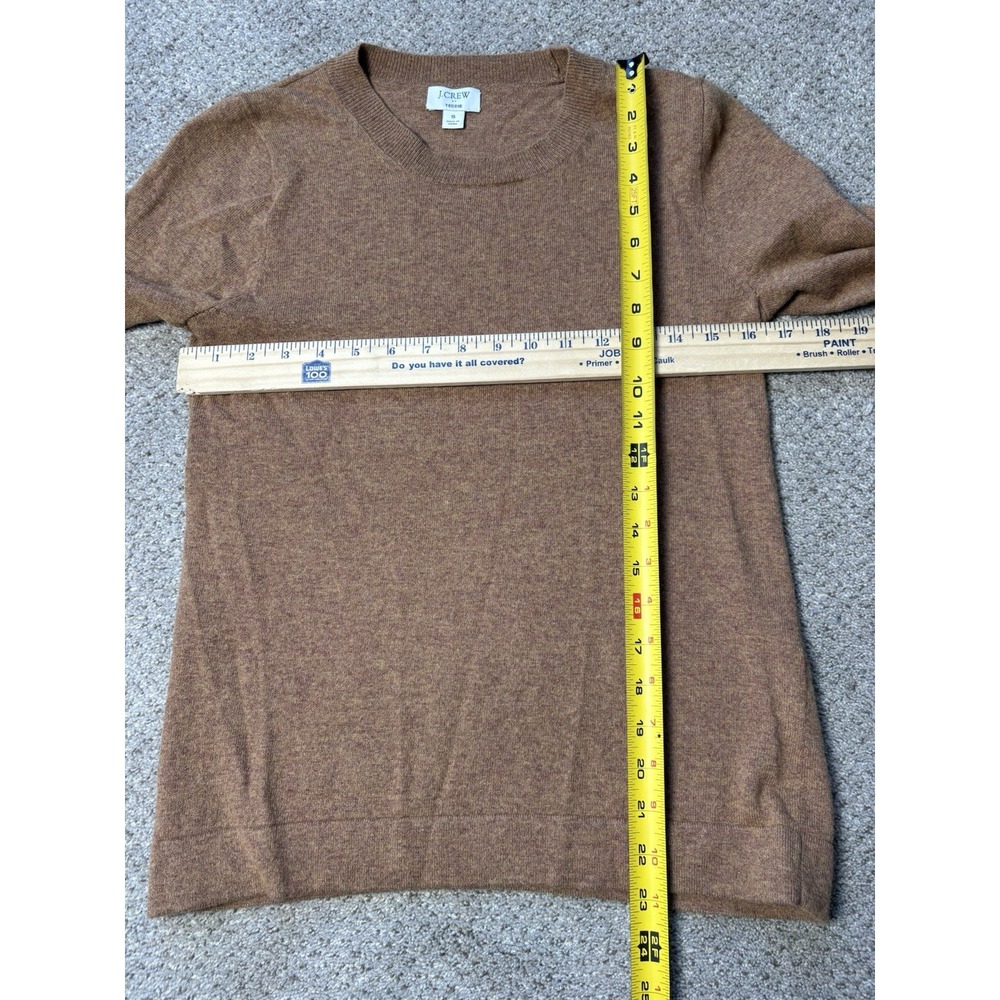 J. Crew Teddie Sweater Womens S Wool Blend Camel Brown Classic Preppy Pullover - Picture 5 of 7